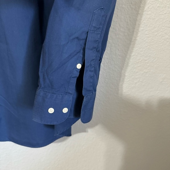 Valerio Garati Fitted Man Blue Collared Long Sleeves Button-Down T-Shirt Sz L - Picture 7 of 14